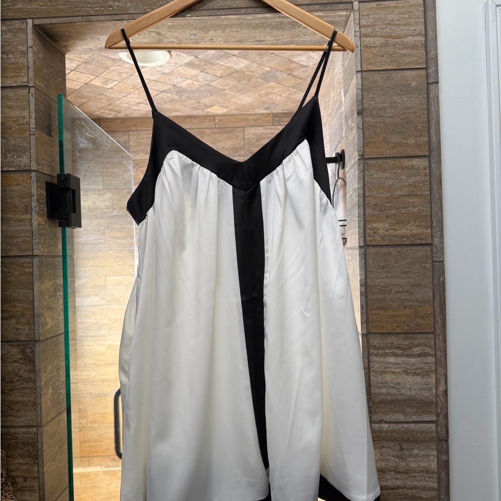 Black and White Spaghetti Strap Dress